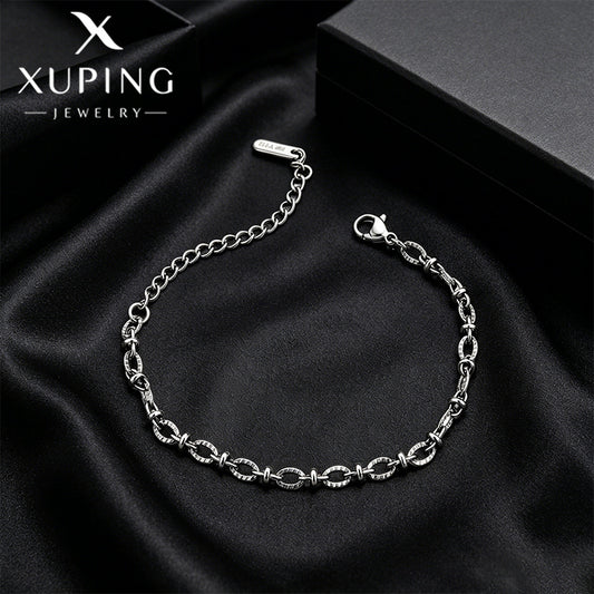 Xuping Minimalist Unisex Stainless Steel Bracelet, Fashionable, Unique, Sweet and Cool Style, Trendy Geometric Cross-border Jewelry
