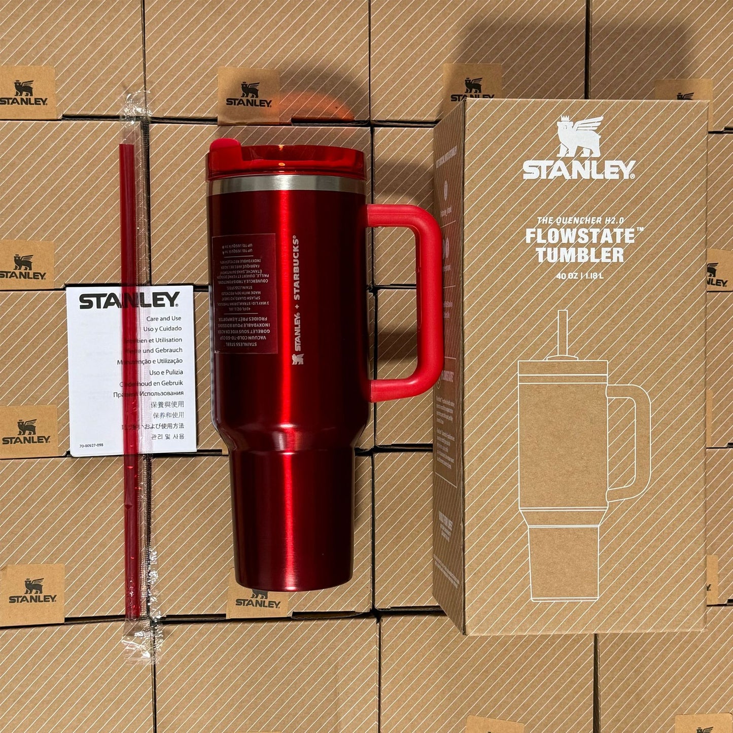 40oz 2nd Generation Stanley Car Cup, Thermos Cup Handle Stanley 40oz Giant Ice Cup Big Belly