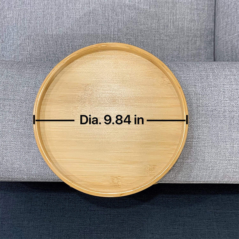 Bamboo Sofa Disc Round Storage, Bamboo Disc Sofa with Leg Tray Foldable Bed Tray Round Tray