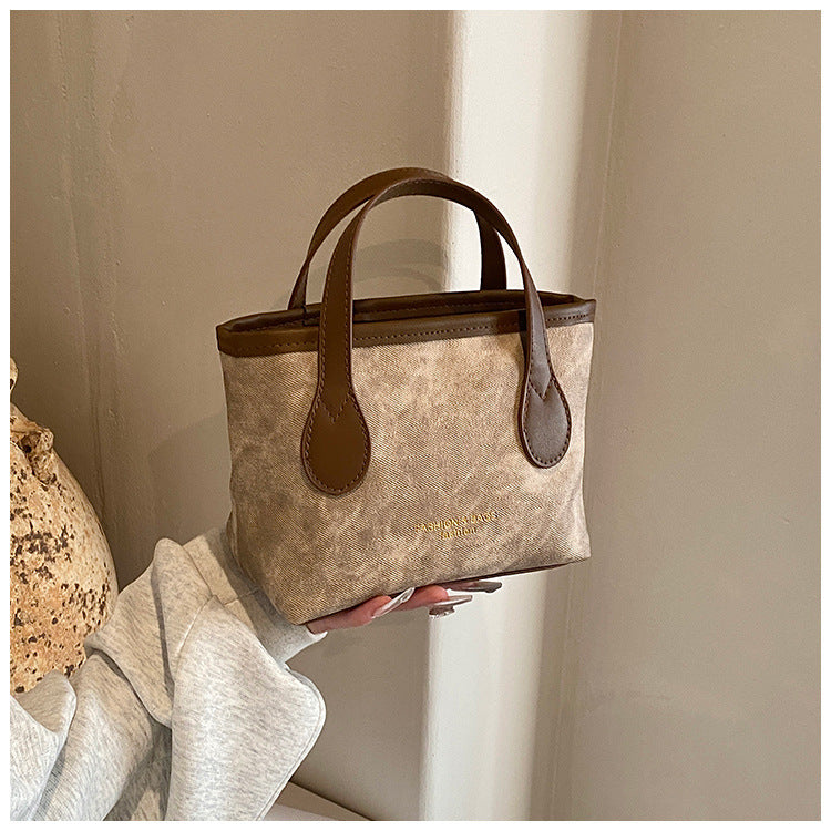 Retro Simple Shoulder Bag 2025 Spring and Summer New Large Capacity Portable Bucket Bag, Versatile Casual Crossbody Bag Hot Sale