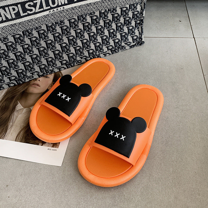 Stepping On Feces Feeling Slippers Female Summer Home Cute Home Couple Shoes Outside Wear Bathroom Home Cool Thick Bottom Slippers Female