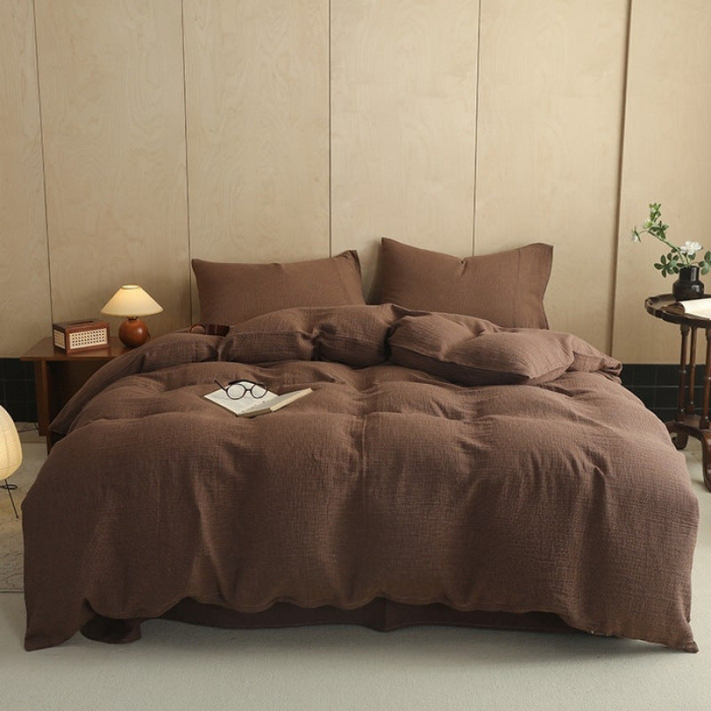 New Style Double Layer Cotton Bedding Set For Master Bedroom (4 Pieces)