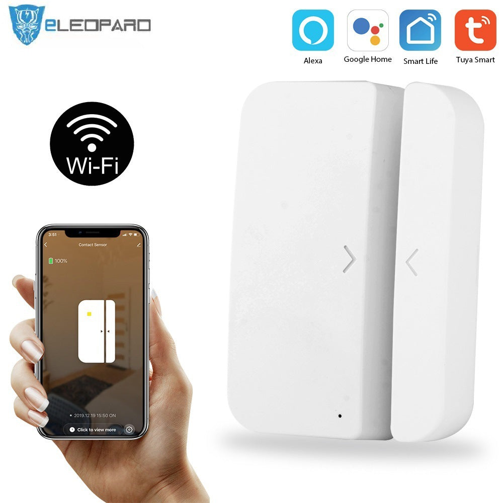 Tuya Wifi Door and Window Sensor Door Magnetic, Smart Home Remote Home Anti-Theft Door and Window Anti-Epidemic Isolation Alarm