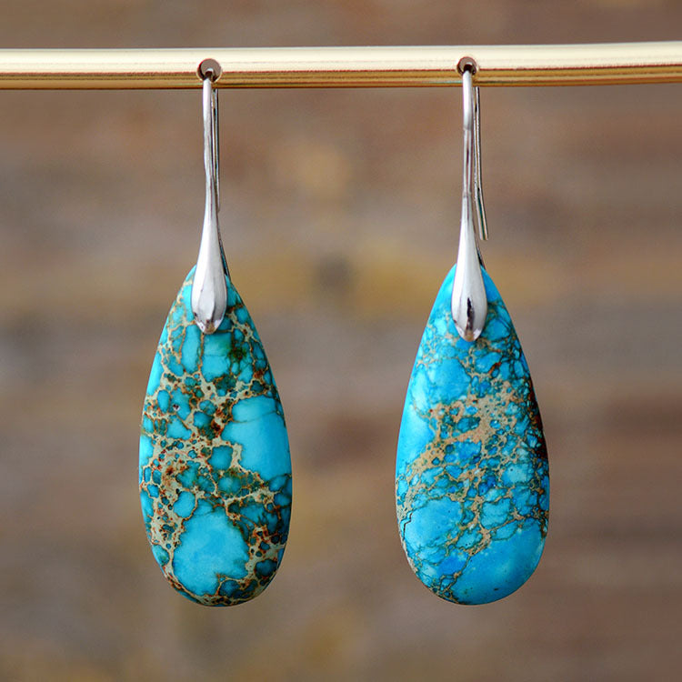 Cross-border new style Bohemian emperor stone drop pendant earrings European and American popular Ins jewelry jewelry