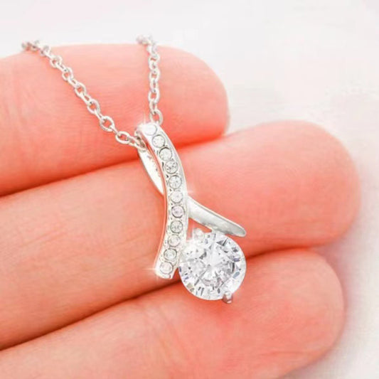 Cross-border Hot Style Soulmate Design Touching Herringbone Pendant Classic Versatile Mother's Day Gift Necklace