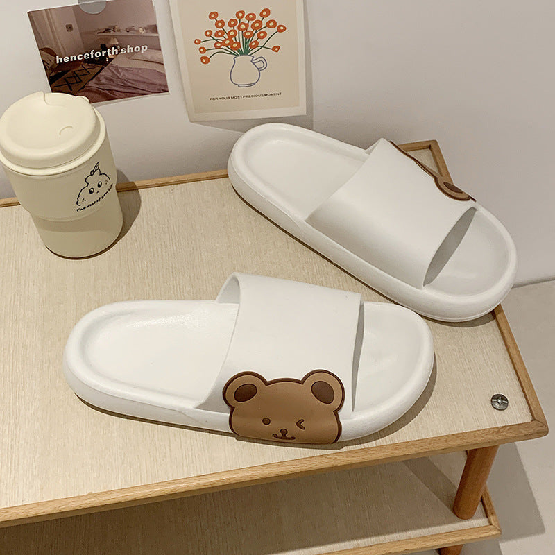 Stepping On Feces Feeling Slippers Female Summer Home Cute Home Couple Shoes Outside Wear Bathroom Home Cool Thick Bottom Slippers Female