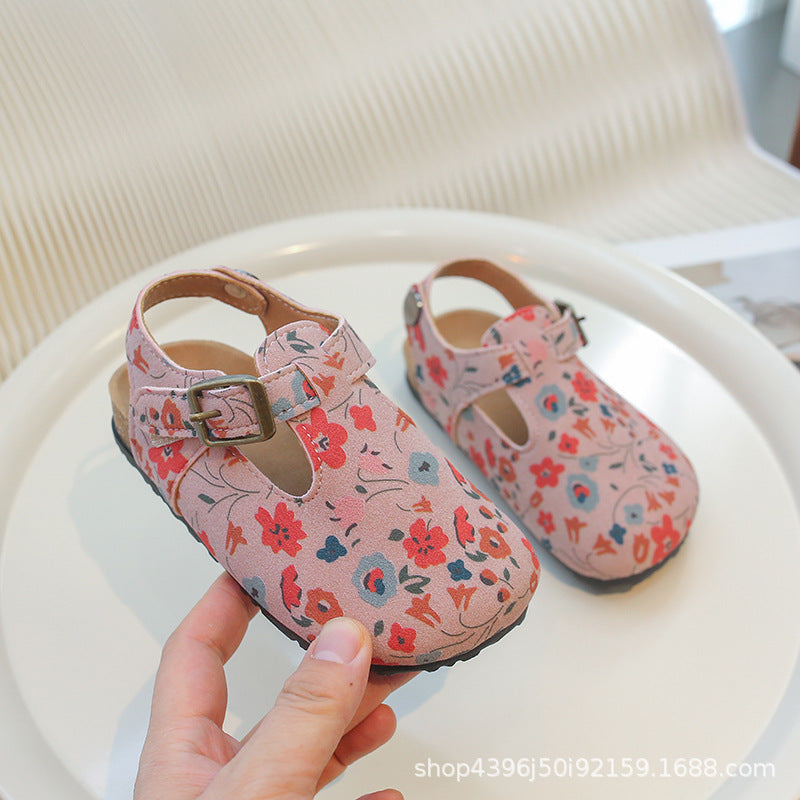 2026 Summer New Style Children's Sandals Girls' Birkenstock Shoes Toddler Sports Sandals Little Girls' Soft Sole Beach Shoes