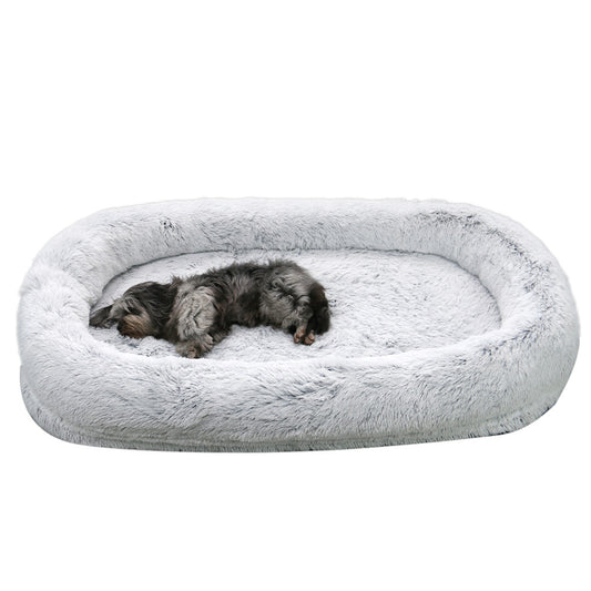 Human kennel plush round pet kennel dog bed winter warm sponge dog pad pet supplies pet mattress