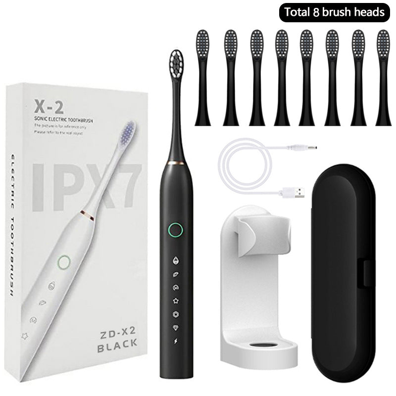 6-Speed 8-Brush Head Sonic Electric Toothbrush Cross-Border Smart Home Waterproof Automatic Toothbrush Set