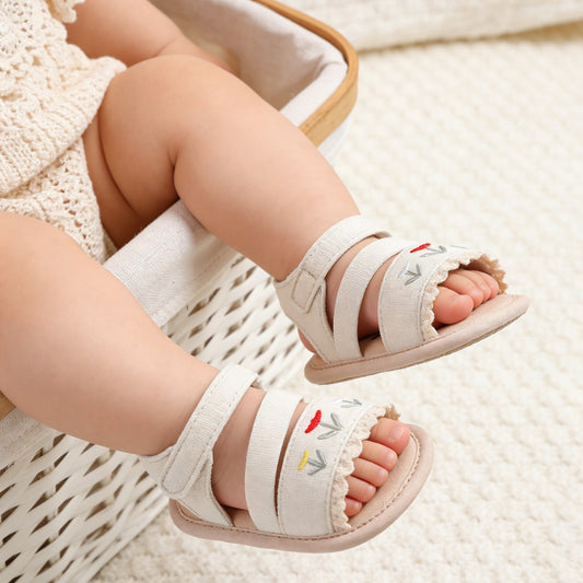 2026 New Summer Baby Walking Shoes for 0-1 Year Olds - Soft Sole, Hollow Out Design, Breathable Sandals M2096