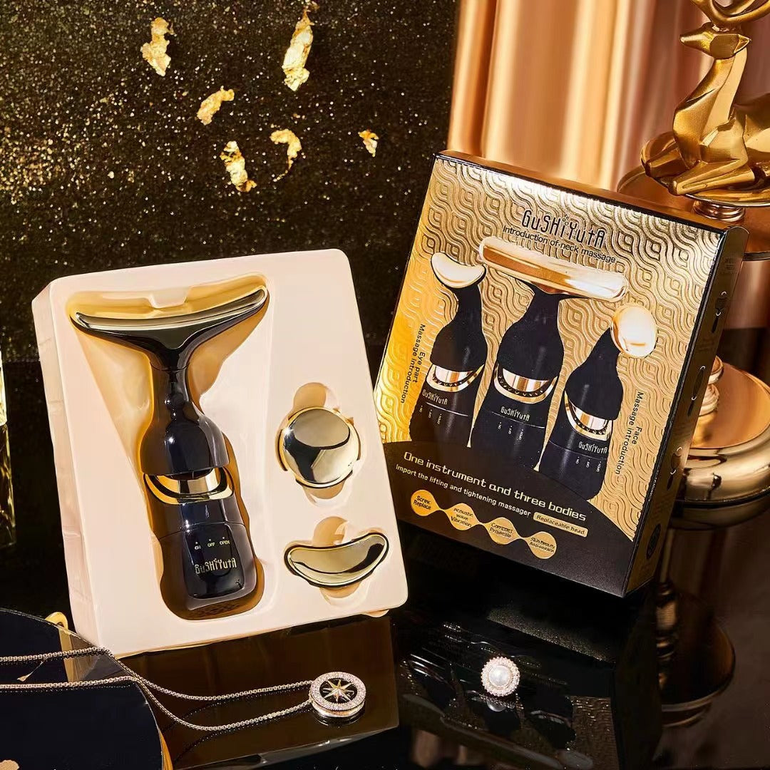 Cross-border supply KDK English version beauty instrument multi-function electric massage introduction instrument home face one instrument three bodies