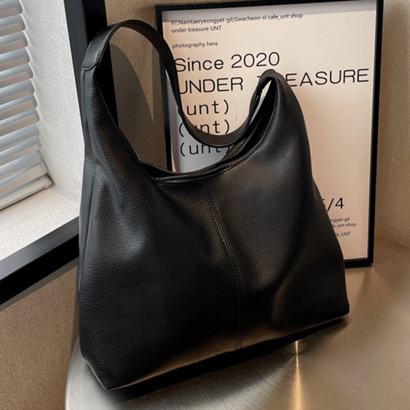 Large Capacity Women's Bag, 2026 New Style, Fashionable and Casual, Soft Leather, Underarm and Shoulder Strap, Mother-and-Daughter Tote Bag for Work and Commuting