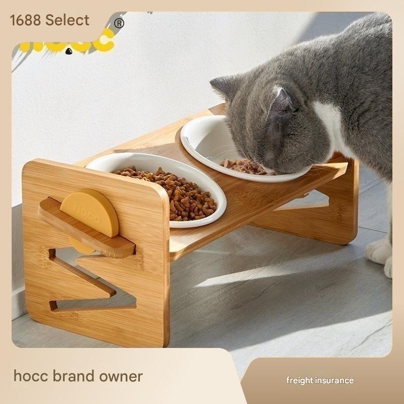 Cat bowl ceramic slanted mouth tall cat rice bowl cat feeding bowl cat food bowl water bowl pet food bowl cat face bowl