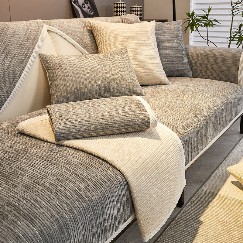 New Chenille Sofa Cushion, Universal Sofa Cover For All Seasons, All-Inclusive Universal Cover, Simple Sofa Cover, Cloth Towel Cushion