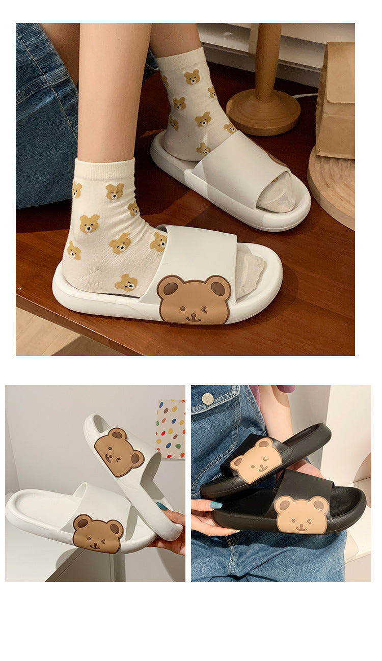 Stepping On Feces Feeling Slippers Female Summer Home Cute Home Couple Shoes Outside Wear Bathroom Home Cool Thick Bottom Slippers Female