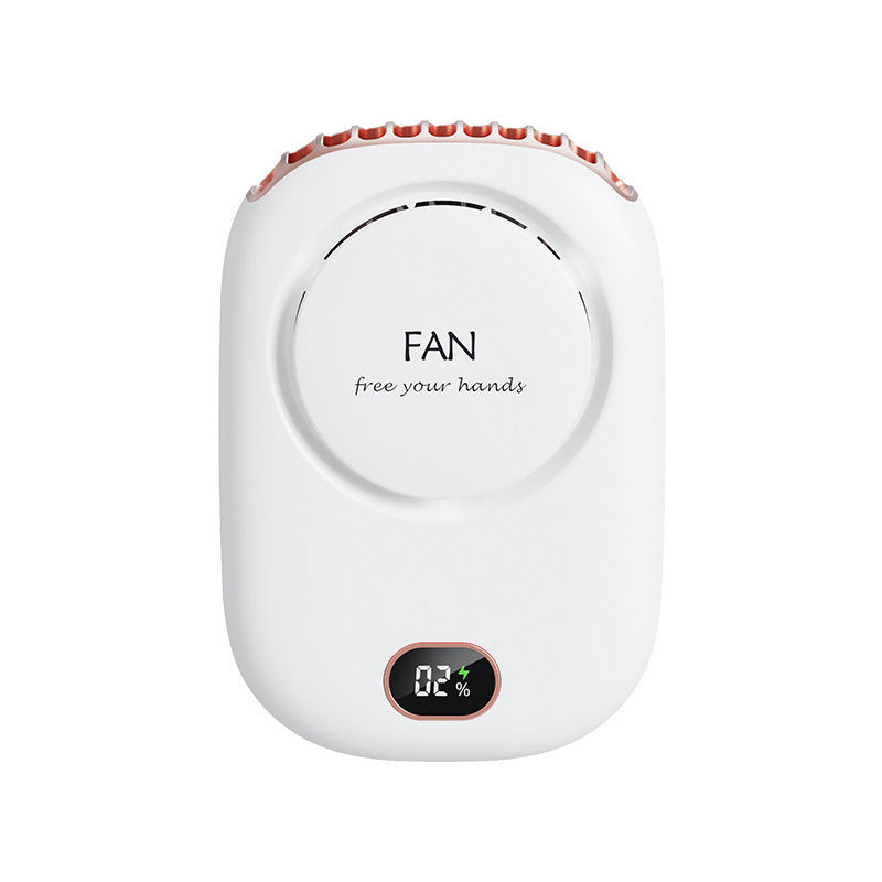 Cooling Marvel, New Cross-border Hot-selling High-value Digital Display Neckband Outdoor Handheld Desktop Mini Fan, Customizable Gift