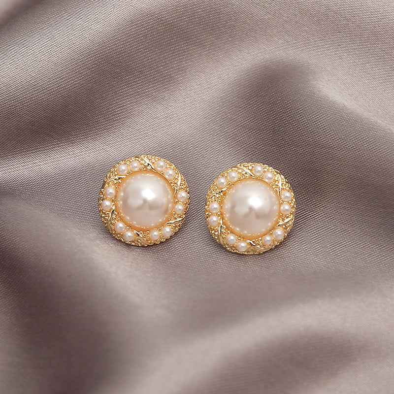High-end imitation Baroque imitation pearl earrings niche light luxury bow diamond earrings 2025 new popular earrings