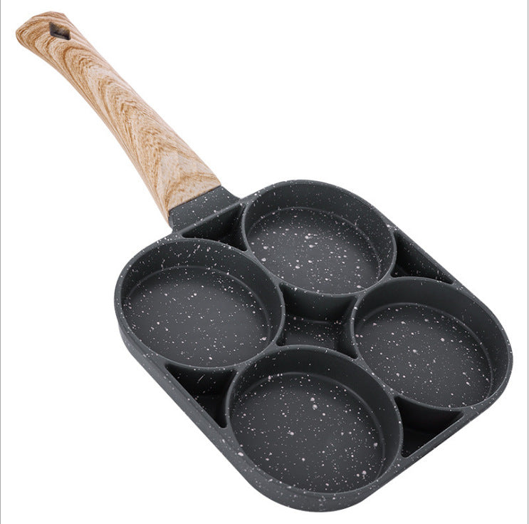 Maifan Stone Four-hole Omelette Pan, Flat-bottomed Non-stick Steak Pan Breakfast Egg Burger Frying Pan, Kitchen Utensils Small Pan