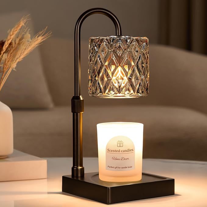 New Cross-border Style Glass Flameless Aromatherapy Candle Melting Lamp, Adjustable Height, Timer Candle Melting Lamp, Bedroom Ambient Light