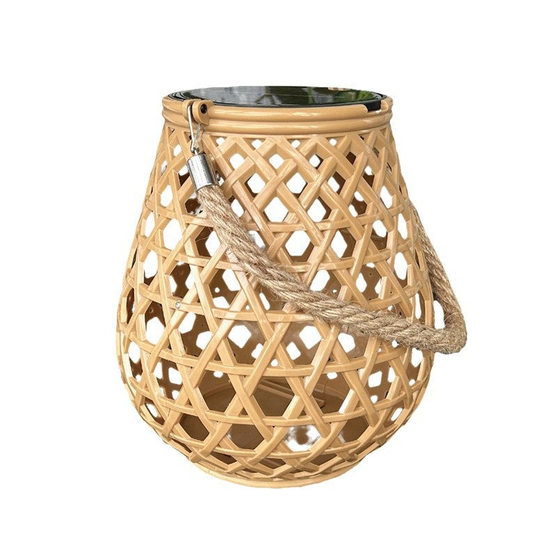New Solar Imitation Bamboo Hanging Cage Light