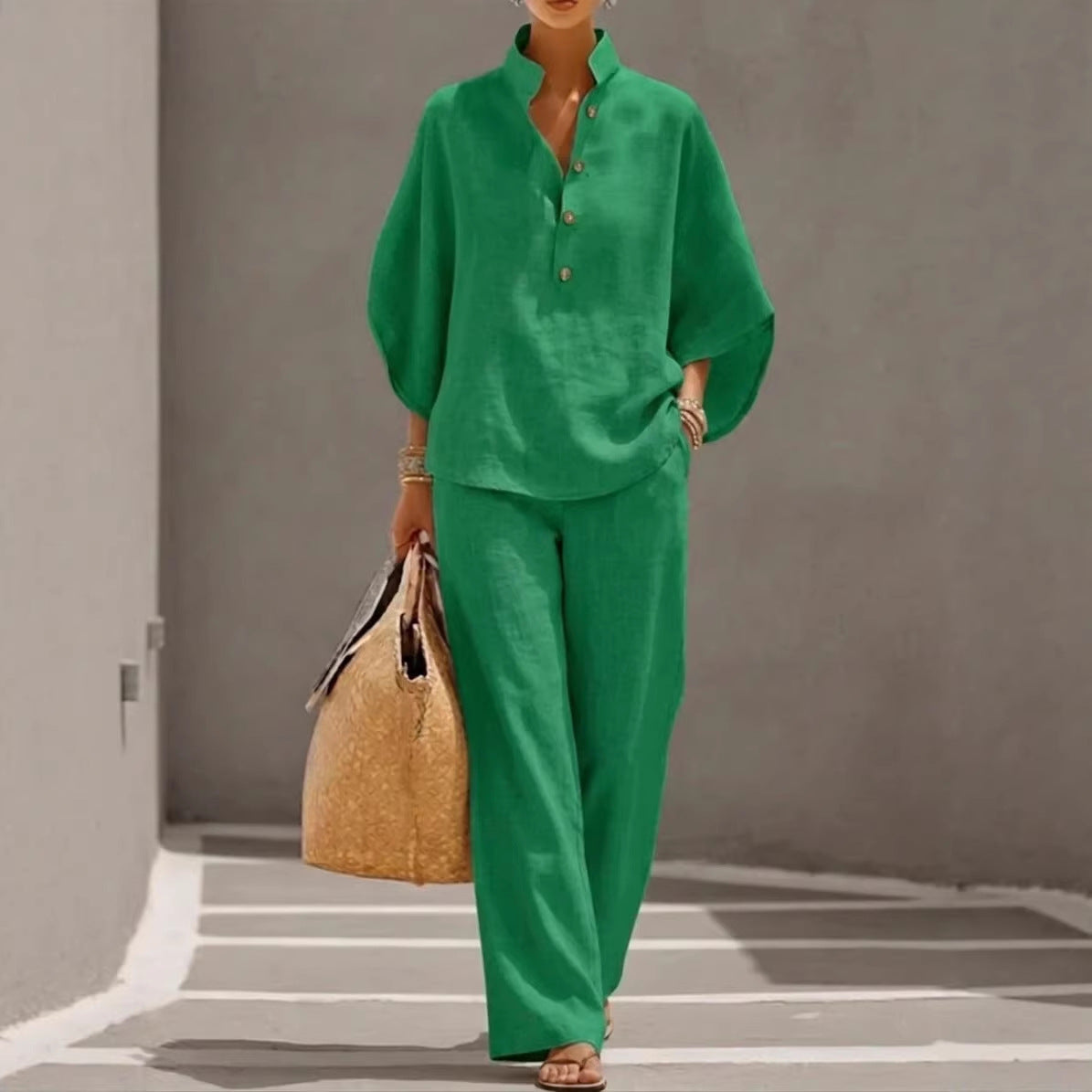 New women's shirt set for export, 2026 casual urban style, independent website, women's clothing, AliExpress, Amazon.
