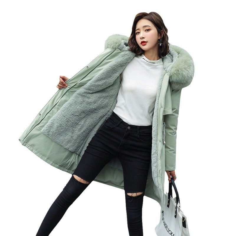 2026 Winter New Style Mid-Length Parka Cotton-padded Coat for Women, Korean Style, Fleece Lined, Down-filled Cotton-padded Jacket for Women, Wholesale