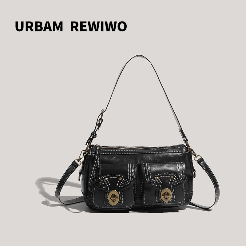 2026 New Style Shoulder Bag, Niche Retro Shoulder Bag, Autumn/Winter Motorcycle Bag, High-Quality, Stylish, Versatile Crossbody Bag