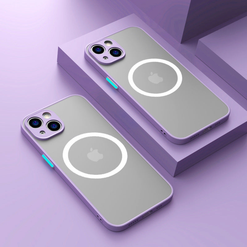 Suitable For Apple 15 Mobile Phone Case Magnetically Attracted To iPhone 14/13/12/11 Pro Magnetic Anti-Fall Matte Protective Cover