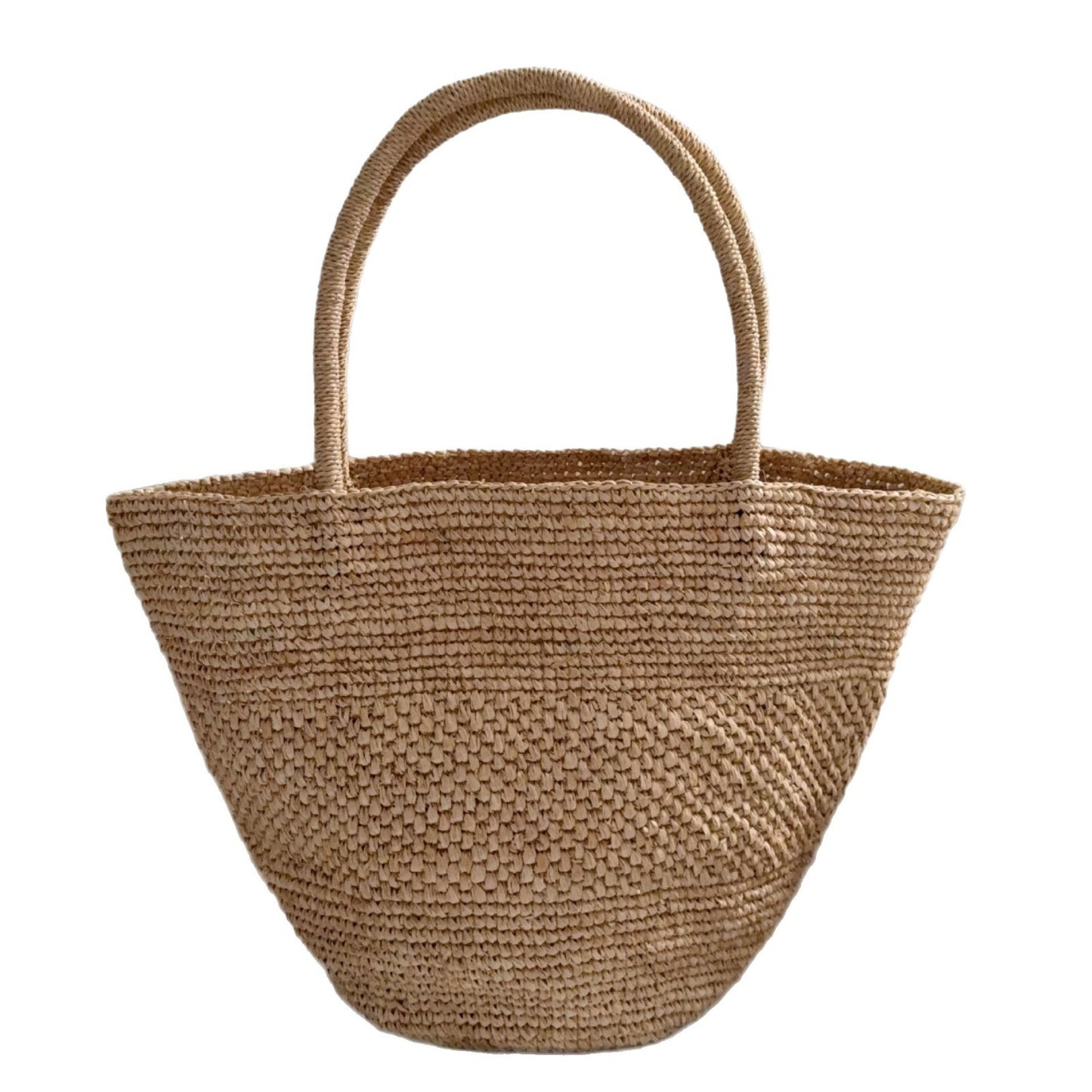 Japanese-style Raffia Hand-crocheted Straw bag, French Resort Style, Casual and Versatile Shoulder Bucket Bag for Women
