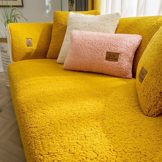Sofa Cushion Winter Style Non-slip Plush Thickened, Nordic sofa Cover Cushion Cover Towel