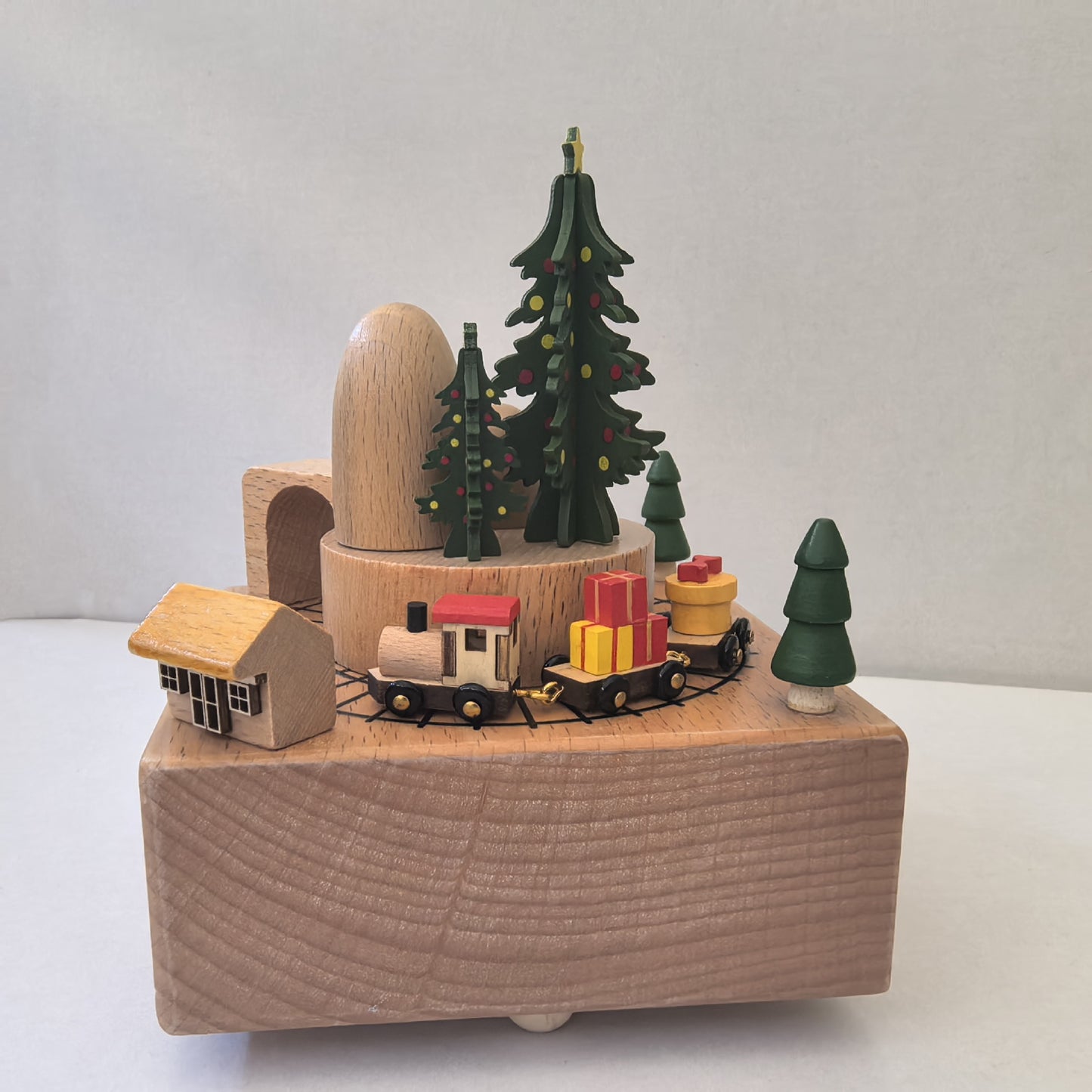 Wooden Creative Music Box Carousel Wooden Train Home Decoration Crafts Birthday Gift