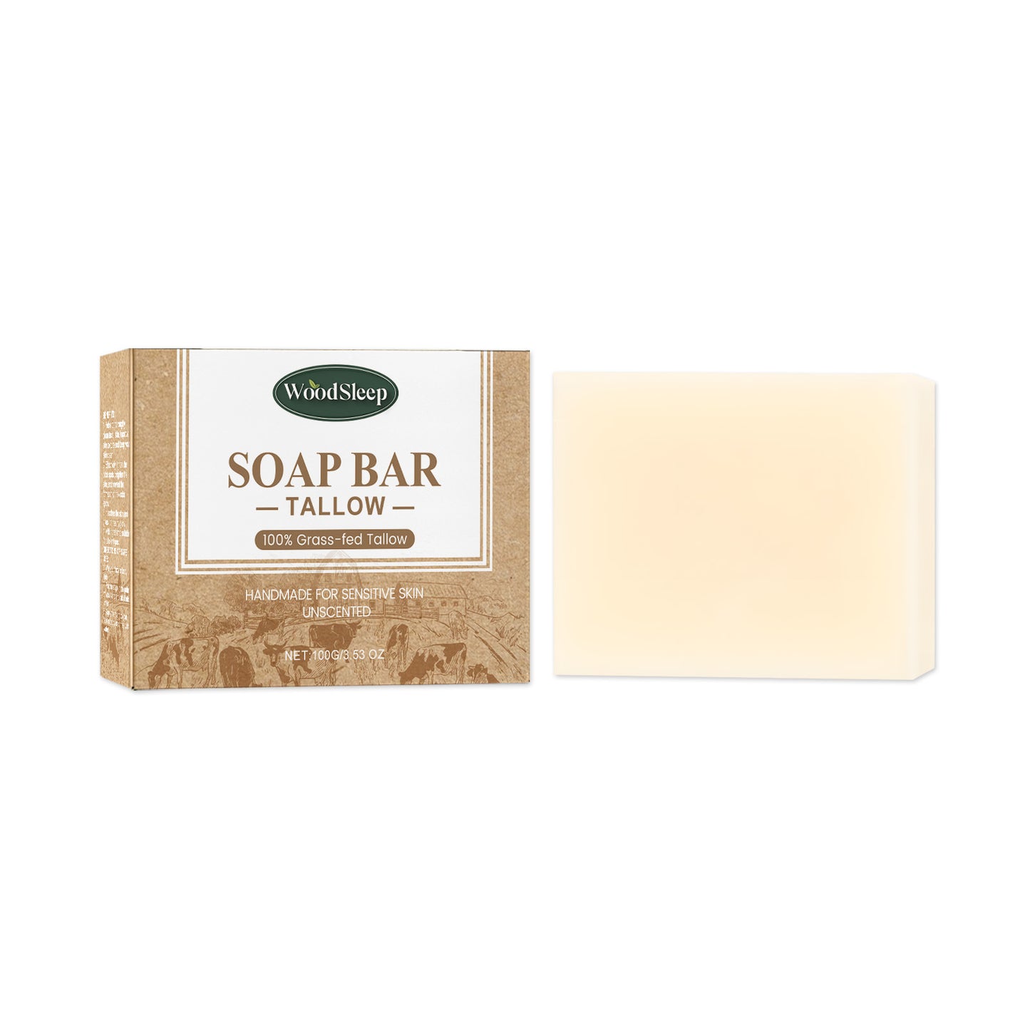 WOODSLEEP Beef tallow skin care soap Beef tallow cleansing soap body cleansing bath moisturizing smooth skin