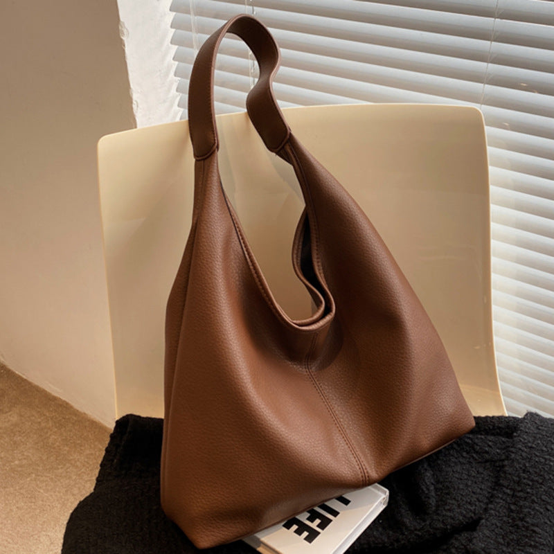 Large Capacity Women's Bag, 2026 New Style, Fashionable and Casual, Soft Leather, Underarm and Shoulder Strap, Mother-and-Daughter Tote Bag for Work and Commuting