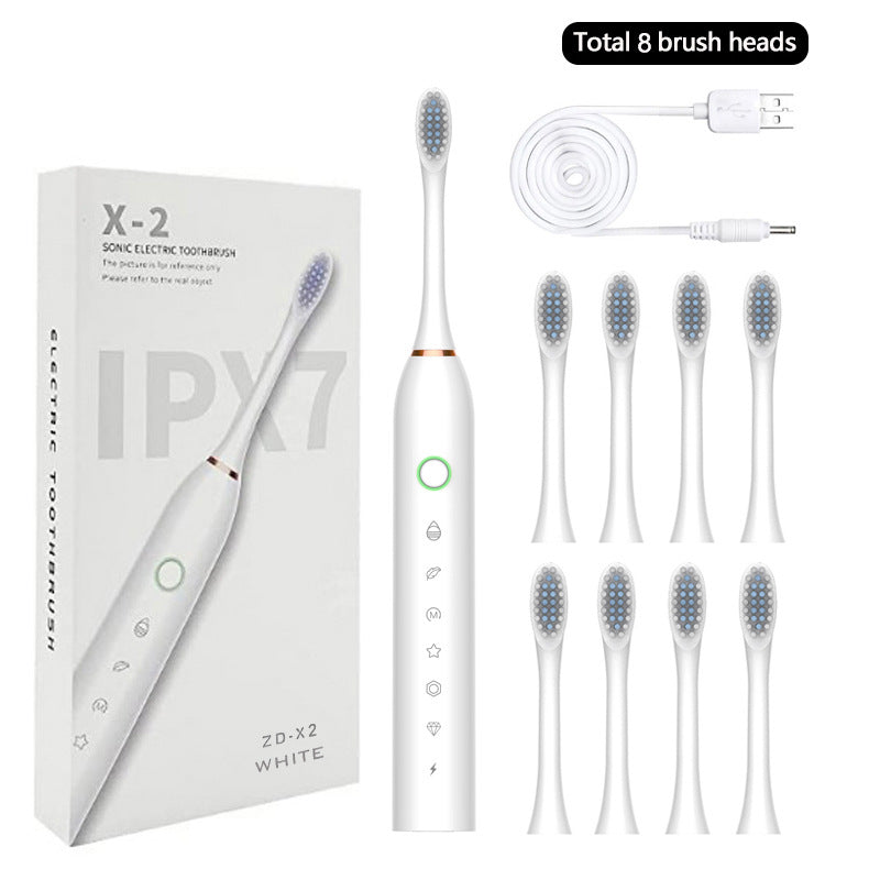6-Speed 8-Brush Head Sonic Electric Toothbrush Cross-Border Smart Home Waterproof Automatic Toothbrush Set