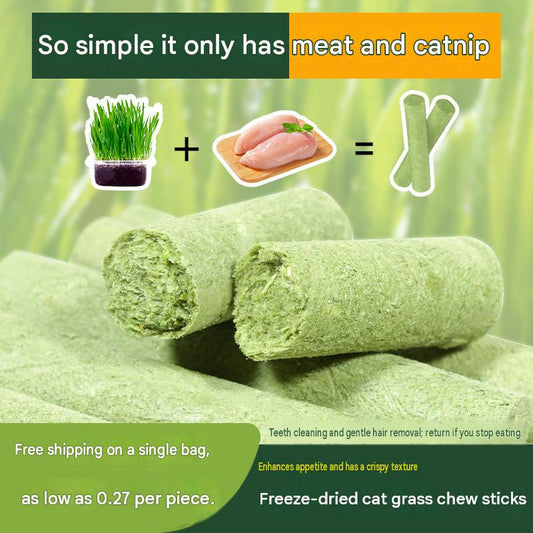 Hair Removal Cat Grass Sticks, Cat Snacks, Cat Grass Teething Sticks, Cat Grass Freeze-dried Universal Cat Snacks, Hair Removal Pet Snacks