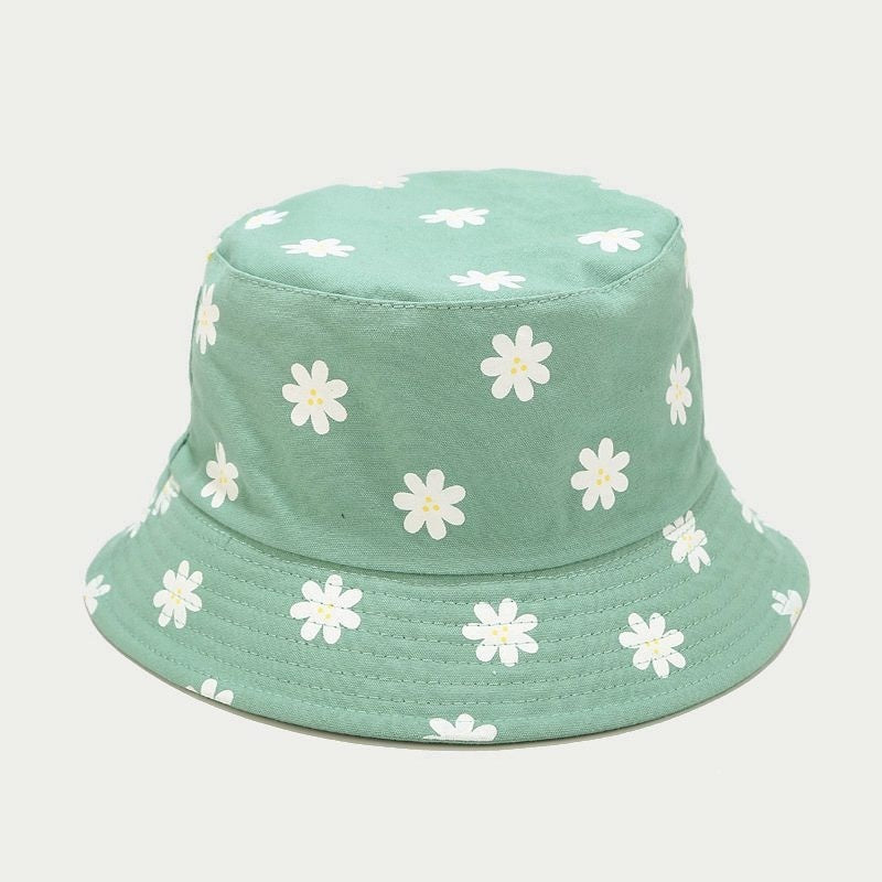 Floral Print, Artistic, Double-sided, Summer Outdoor Fisherman's Hat, Women's, Japanese and Korean Style, New Floral Bucket Hat, Sun Hat, Fresh and Cute