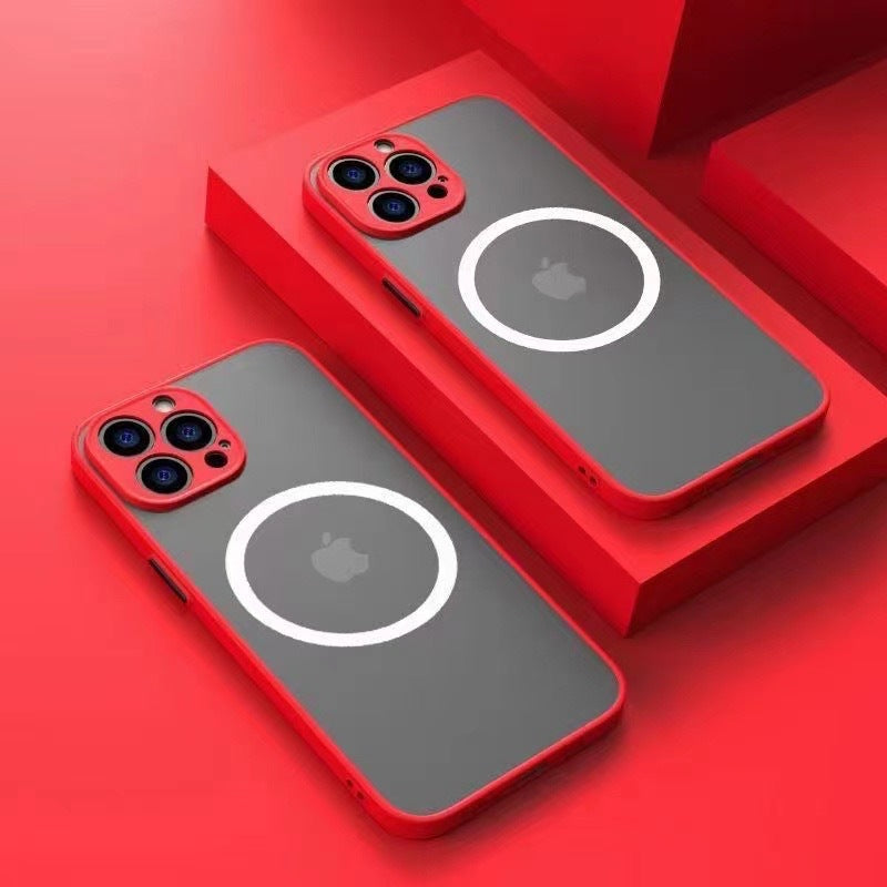 Suitable For Apple 15 Mobile Phone Case Magnetically Attracted To iPhone 14/13/12/11 Pro Magnetic Anti-Fall Matte Protective Cover