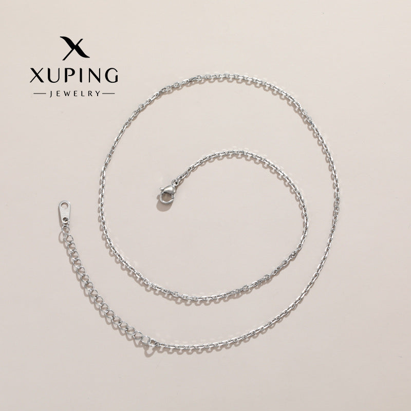 Xuping 2023 New Ins Trendy Geometric Necklace Single Chain Clavicle Chain Easy to Match Women's Simple Style