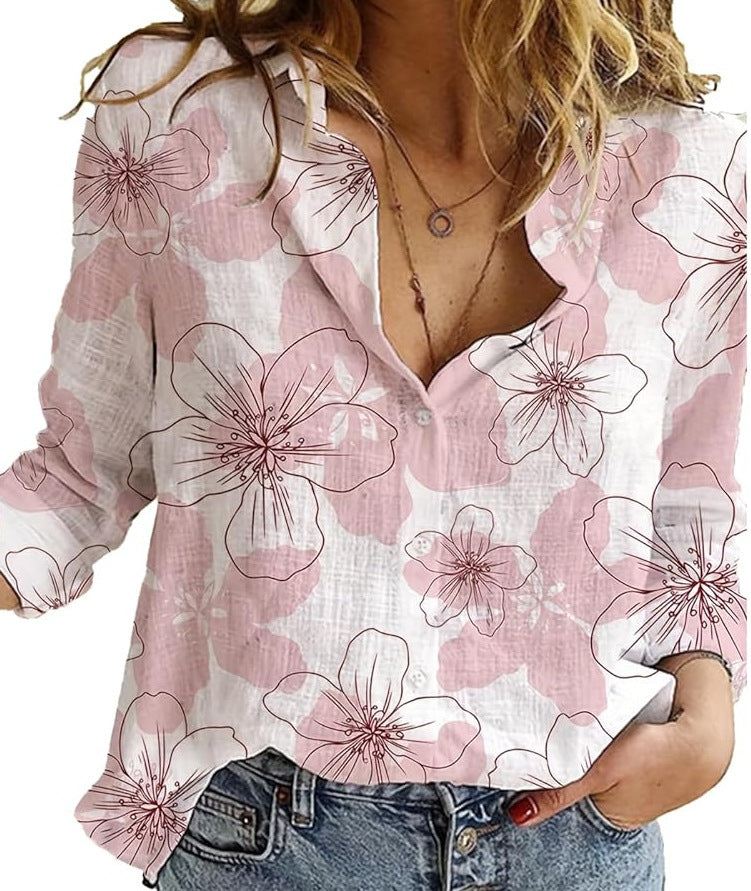 European and American Style Xiyin Amazon Best-selling Solid Color Casual Loose Long-sleeved Linen Shirt, In Stock with Sleeves, Women's Clothing