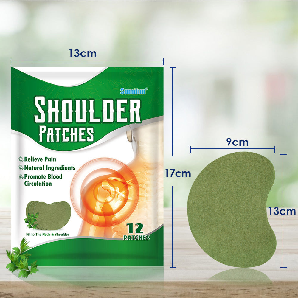 Sumifun Cross-Border Mugwort Shoulder Periarthritis Patch, Shoulder Periarthritis Joint Care Patch 1 Bag 12 Patches
