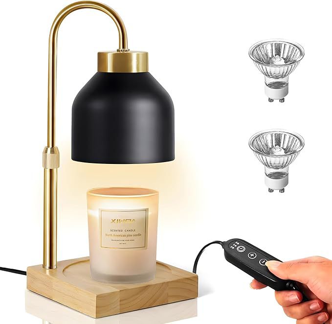 New Amazon Flameless Adjustable Aromatherapy Candle Lamp, Solid Wood Aromatherapy Essential Oil Candle Lamp, Bedroom Atmosphere Table Lamp