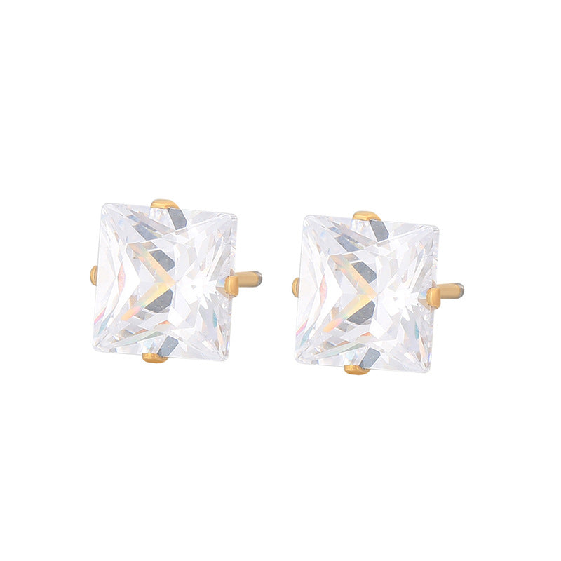 Xuping Stainless Steel Geometric Square Stud Earrings, Simple European and American Style, Cross-border Easily Matched, Factory Direct Wholesale Women's Earrings