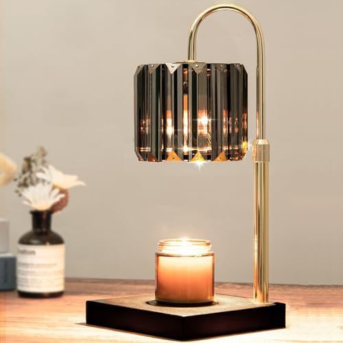 New Cross-border Style Glass Flameless Aromatherapy Candle Melting Lamp, Adjustable Height, Timer Candle Melting Lamp, Bedroom Ambient Light