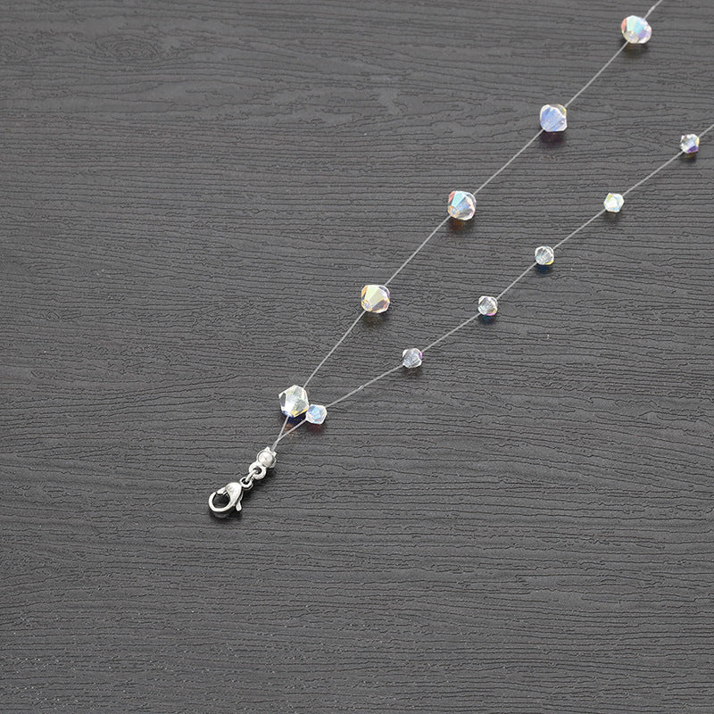 Xuping Jewelry's Simple Irregular Geometric Beaded Necklace, Fashionable Instagram Style, Gentle and Sweet Fish Line Necklace Wholesale