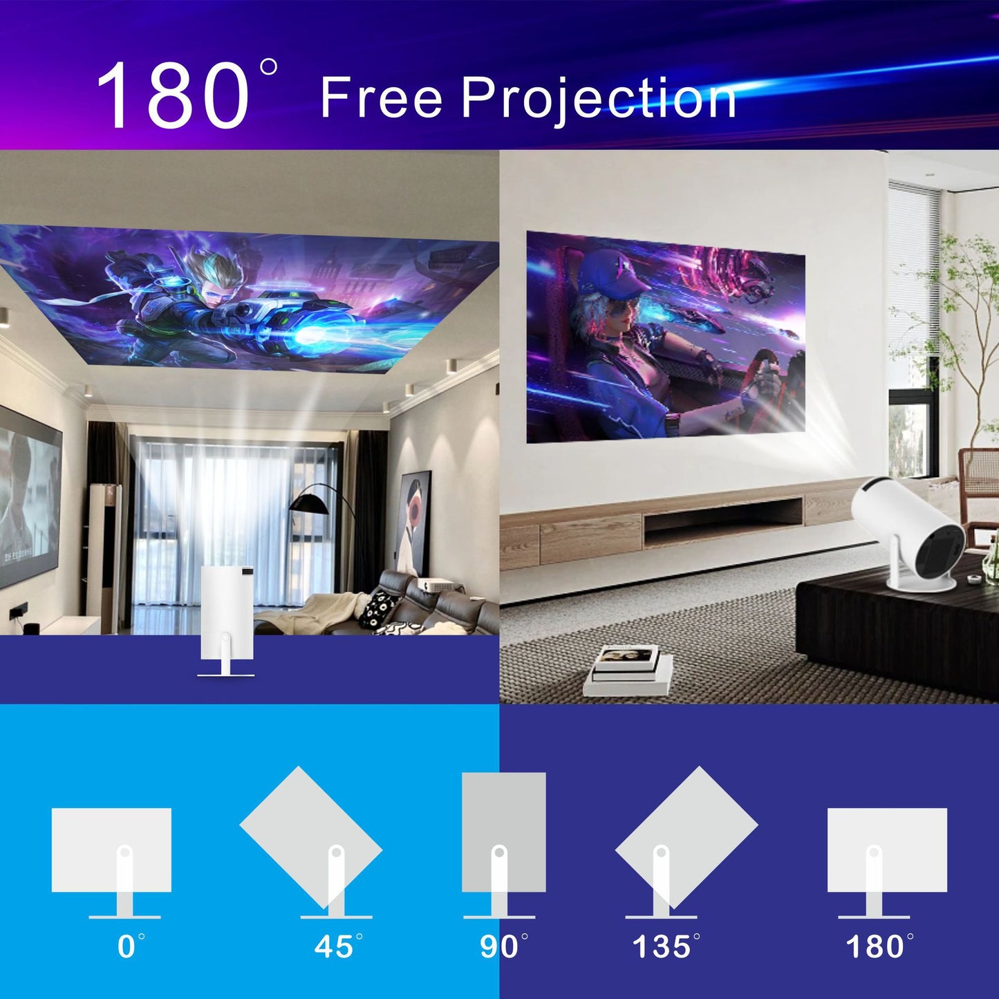 Cross-border Projector Home Projector Smart Home Theater HDMI Mobile Phone Screen Device Projector