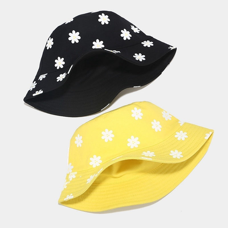 Floral Print, Artistic, Double-sided, Summer Outdoor Fisherman's Hat, Women's, Japanese and Korean Style, New Floral Bucket Hat, Sun Hat, Fresh and Cute
