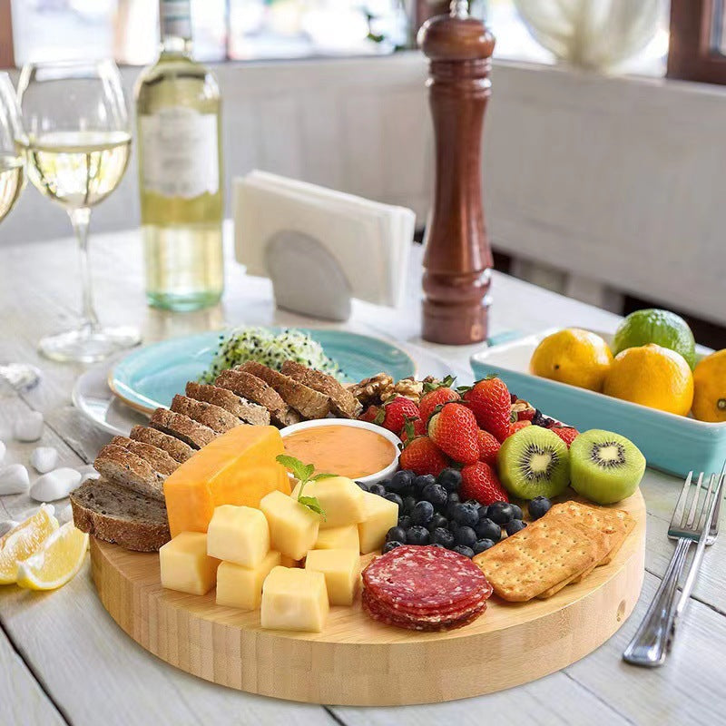 Choice Hot Selling Bamboo Cheese Board Set with Knife Cheese Board with Invisible Drawer Factory Direct