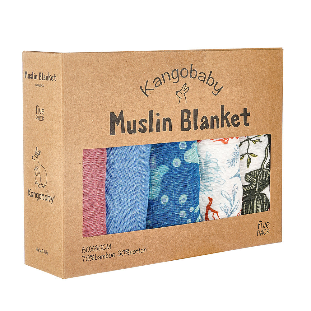 Kangobaby Baby & Maternity Products, Bamboo Cotton Bibs, Baby Bibs, Small Bamboo Cotton, Squares Triangles Boxed