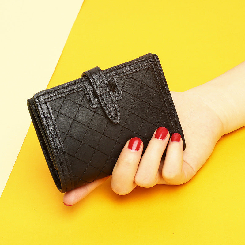 Cross-border Hot Sale 2025 New Short Women's Wallet, European and American Retro High-end Niche Card Holder 30% Fold Coin Purse