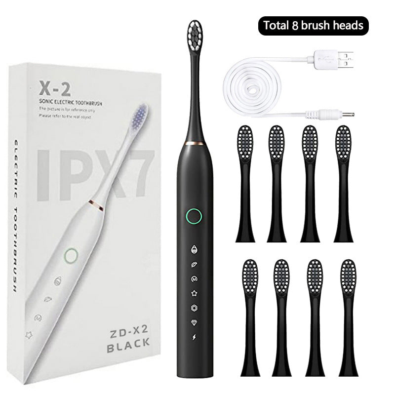 6-Speed 8-Brush Head Sonic Electric Toothbrush Cross-Border Smart Home Waterproof Automatic Toothbrush Set